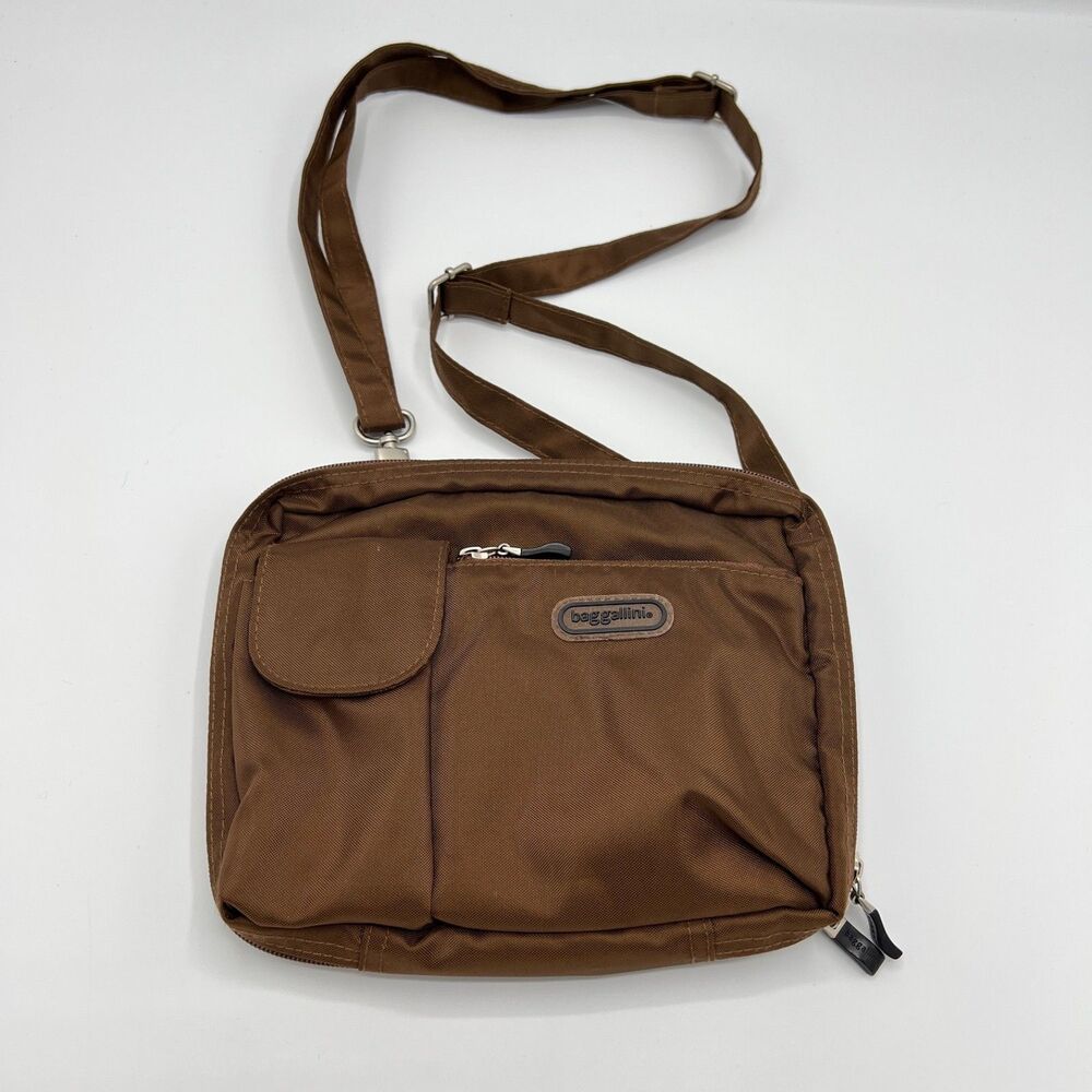 Baggallini Purse Convertible Organizer Crossbody Fanny Pack Belt Bag Brown